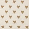 Jacquard jersey glitter-hjerter | Poppy Fabrics &ndash; natur/gold metallic,  thumbnail number 1