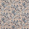 Poplin akvarelblomster – sand/jeansblå,  thumbnail number 1