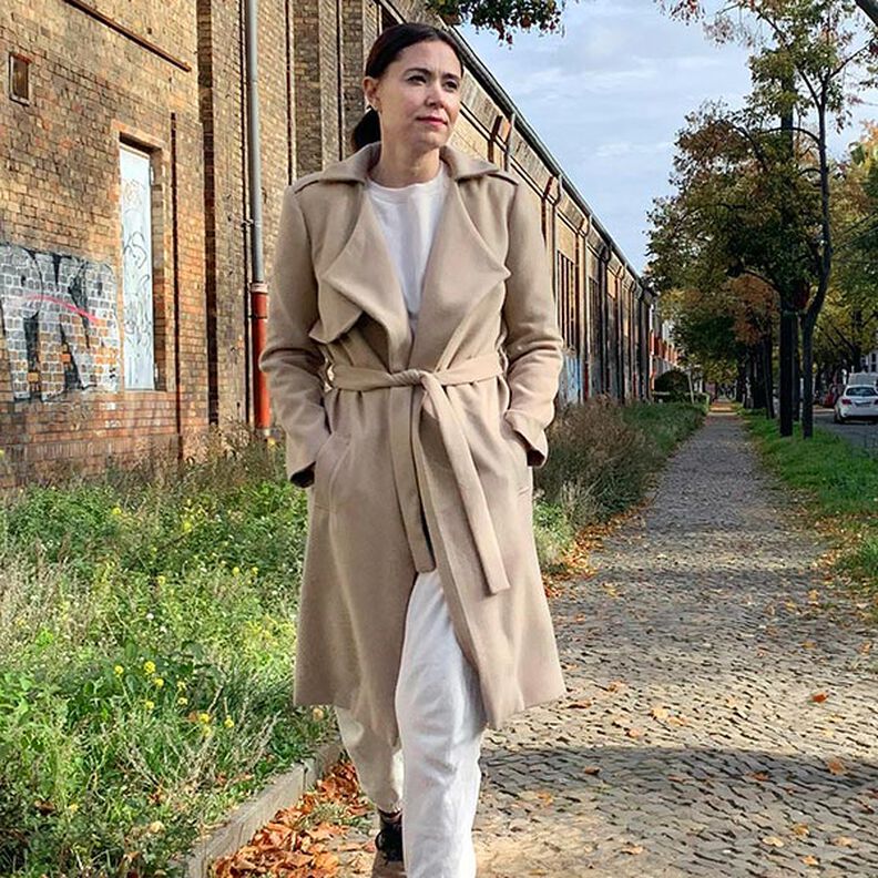 Frakkestof genanvendt polyester – cashew,  image number 6