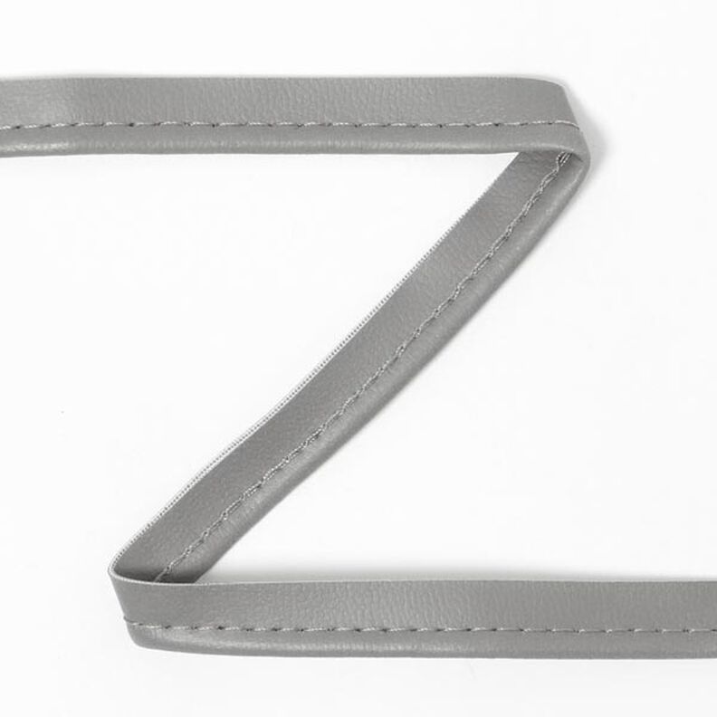 Pipingb&aring;nd af kunstl&aelig;der - gr&aring;,  image number 1