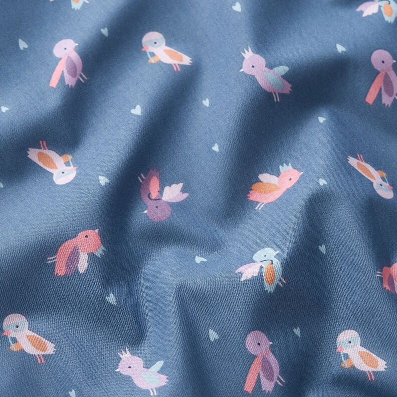 Bomuldspoplin fuglenes maskebal – blågrå,  image number 2