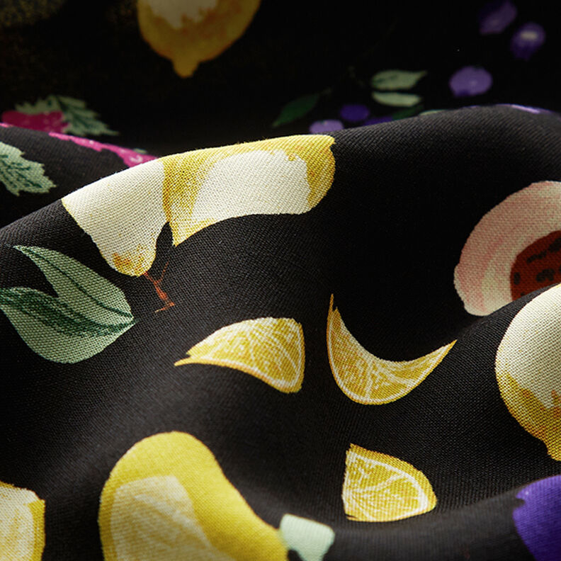 Viskosestof farverige frugter – sort,  image number 2