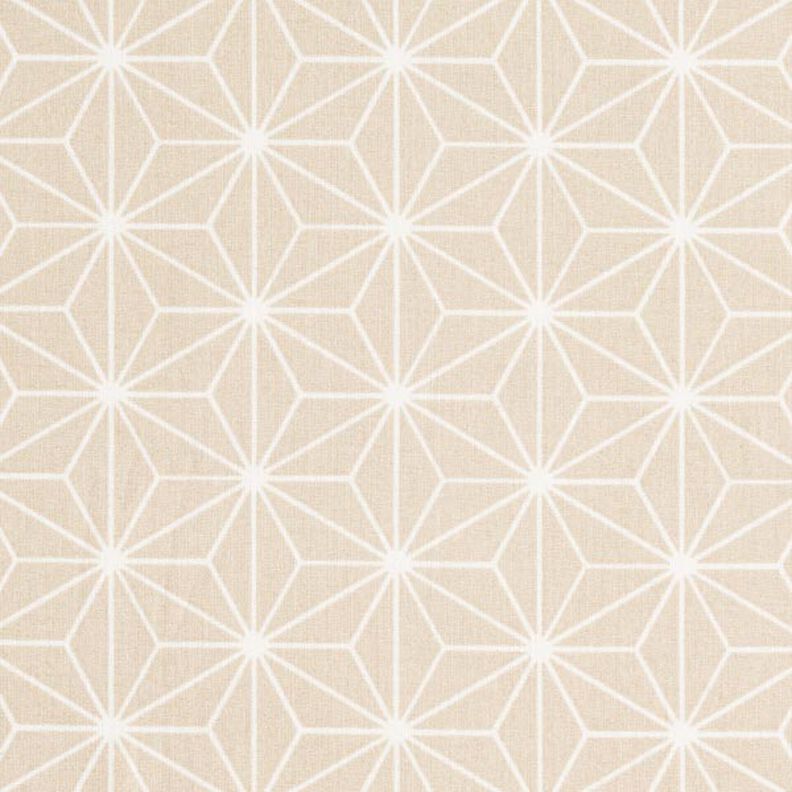 Bomuldsstof Cretonne Japanske stjerner Asanoha – sand,  image number 1