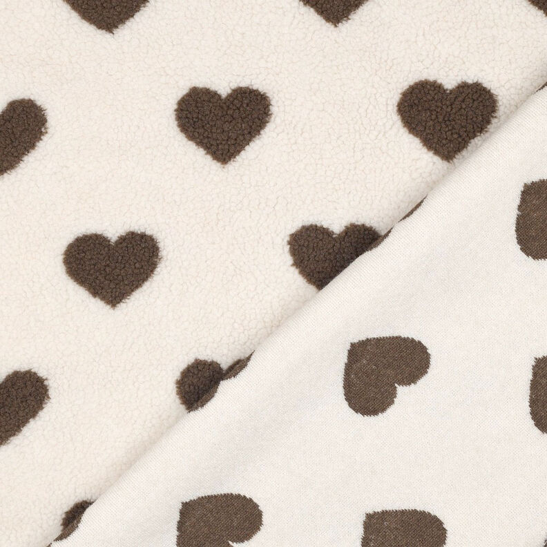 Teddyplys Hjerter | by Poppy – natur/mørkebrun,  image number 4