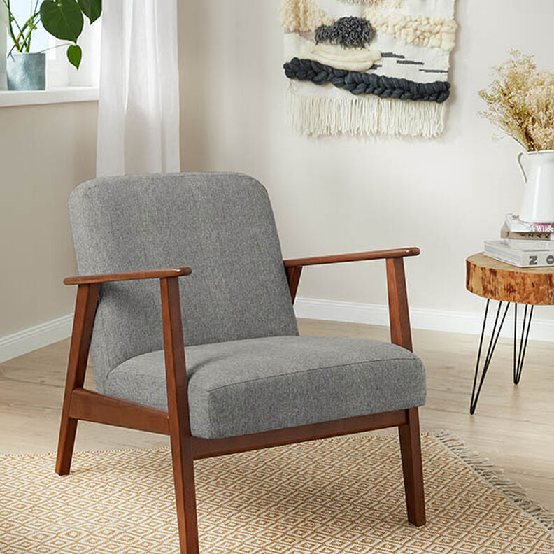 Polsterstof Meleret ensfarvet – grå,  image number 5