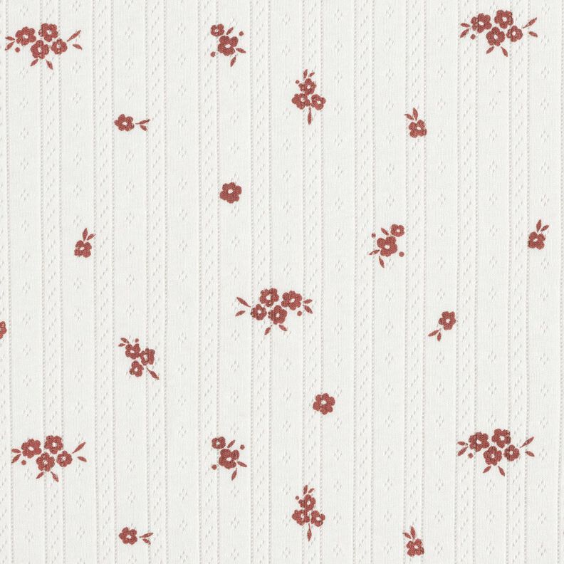 Ajour Bomuldsjersey Landhusblomster – elfenben,  image number 1