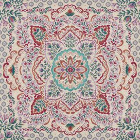 Dekorativt panelstof Gobelin stor mandala – pastelviolet/lysebeige, 