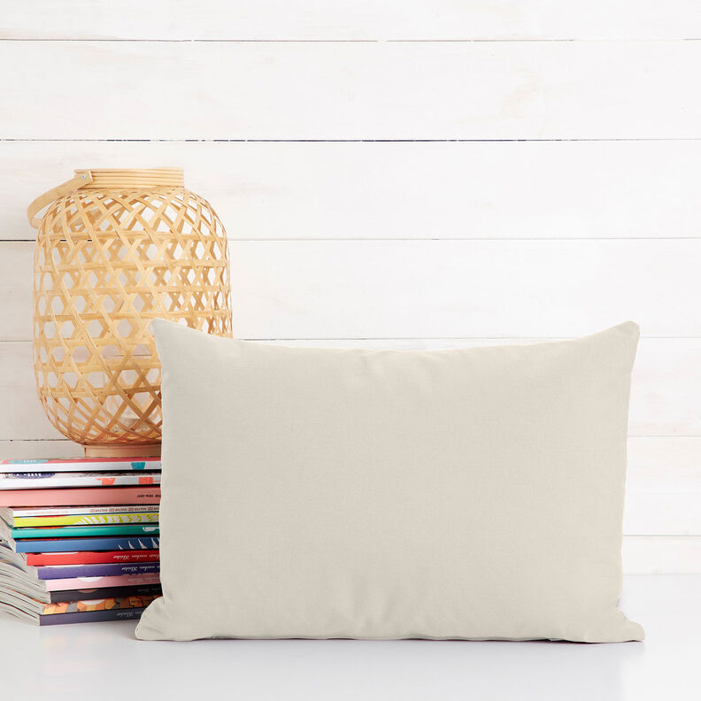 Bomuldsstof Cretonne Ensfarvet – creme,  image number 9