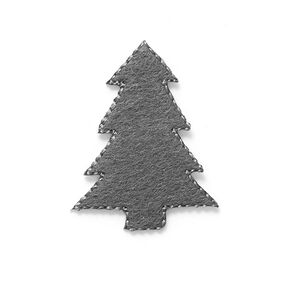 Applikation Filt Juletræ [4 cm] – grå, 