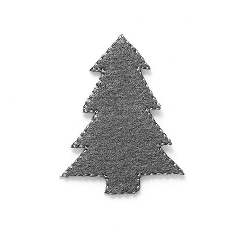 Applikation Filt Juletræ [4 cm] – grå,  image number 1