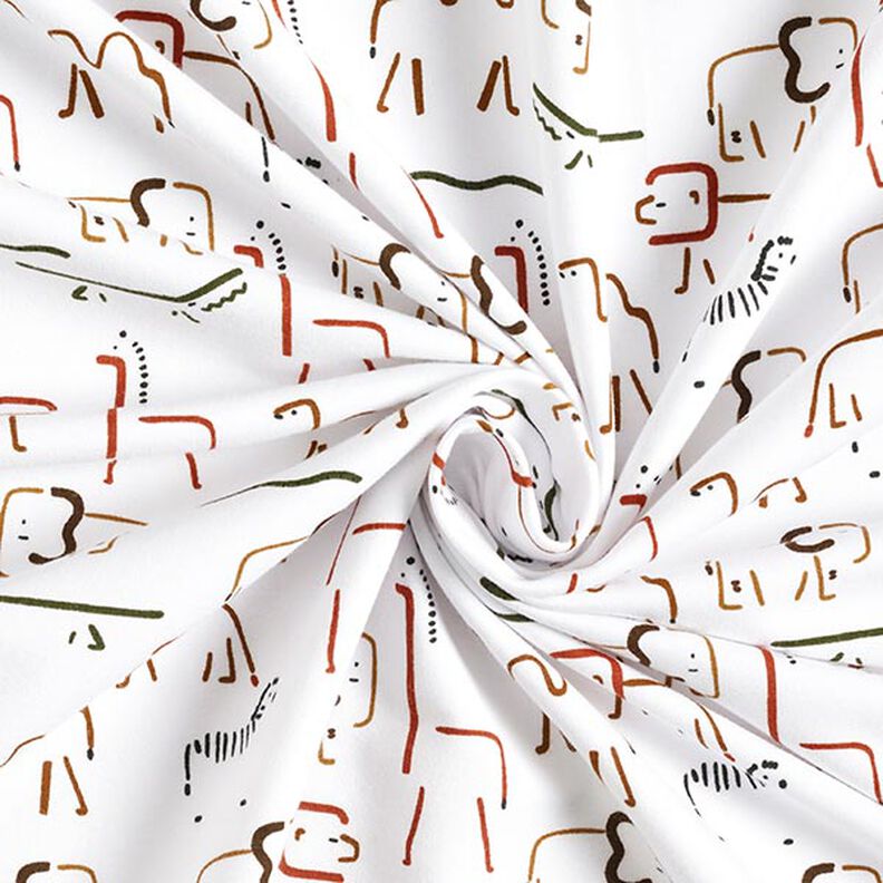 Sweatshirt lodden abstrakte steppedyr – hvid,  image number 3