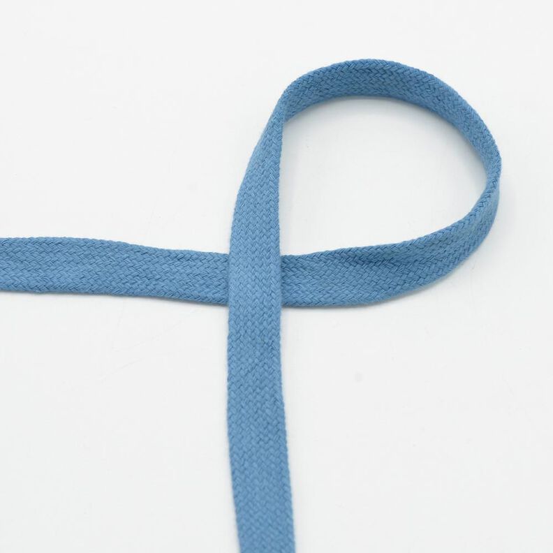 Flad kordel Hættetrøje Bomuld [15 mm] – dueblå,  image number 1