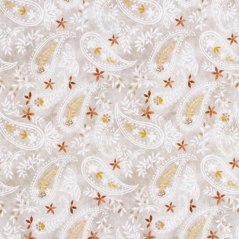 Bomuldspoplin Paisley blomsterdrøm Digitaltryk – tågegrå,  image number 1