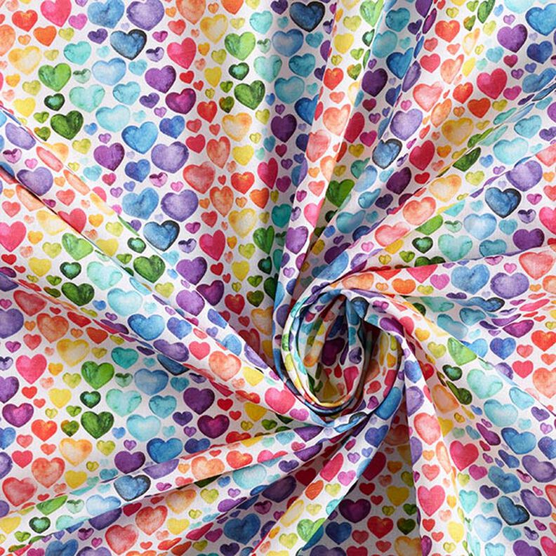 Bomuldsstof poplin Hjerter,  image number 3