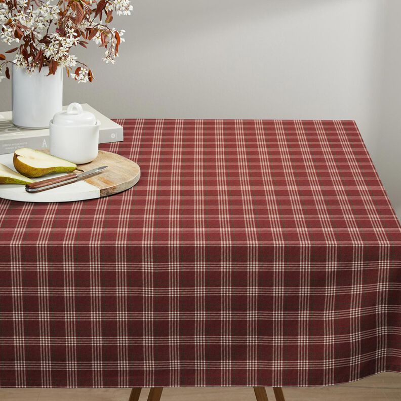 Dekorationsstof Halvpanama klassiske tern – bourgogne-farvet/natur,  image number 8