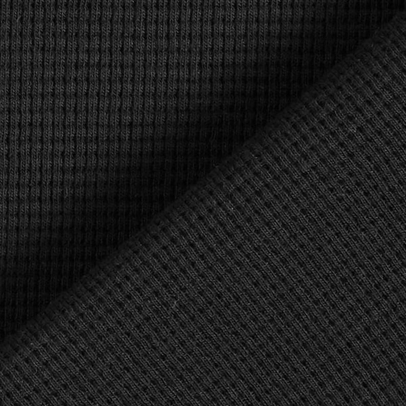 Mini Vaffeljersey af bomuld ensfarvet – sort,  image number 4