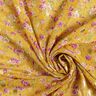 crêpe chiffon blomster og guldprikker – karrygul,  thumbnail number 3