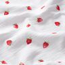Musselin/Dobbelt-Crincle stof Akvarel jordbær Digitaltryk – hvid,  thumbnail number 2