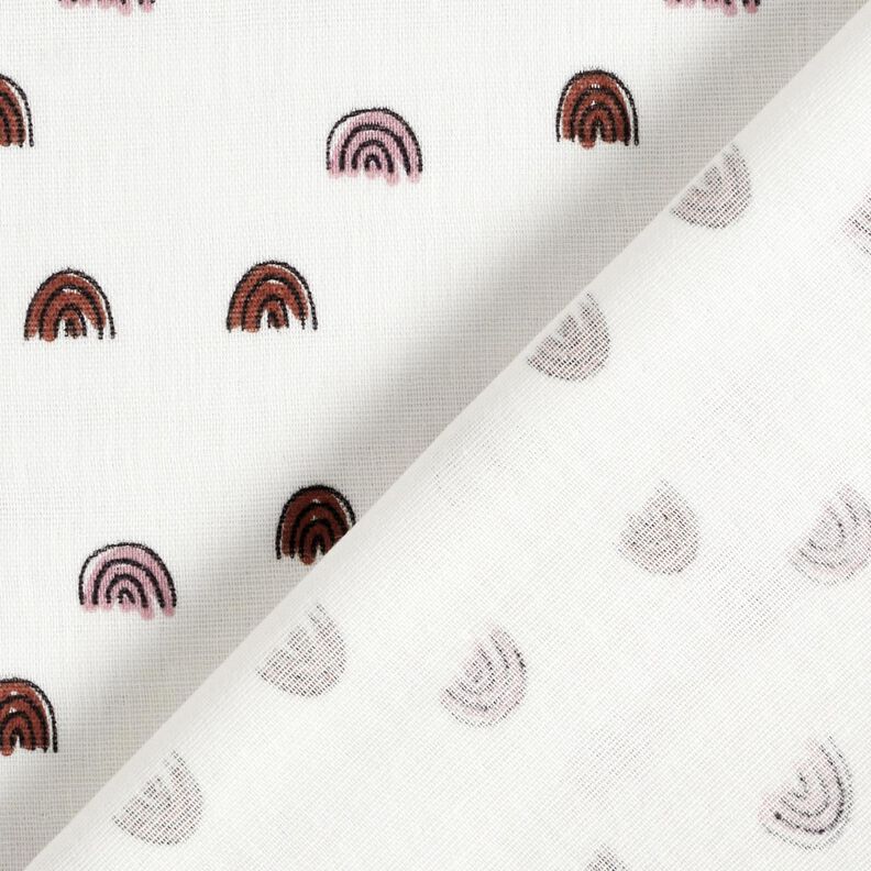 Musselin sm&aring; regnbuer, glat &ndash; elfenben/rosa,  image number 5