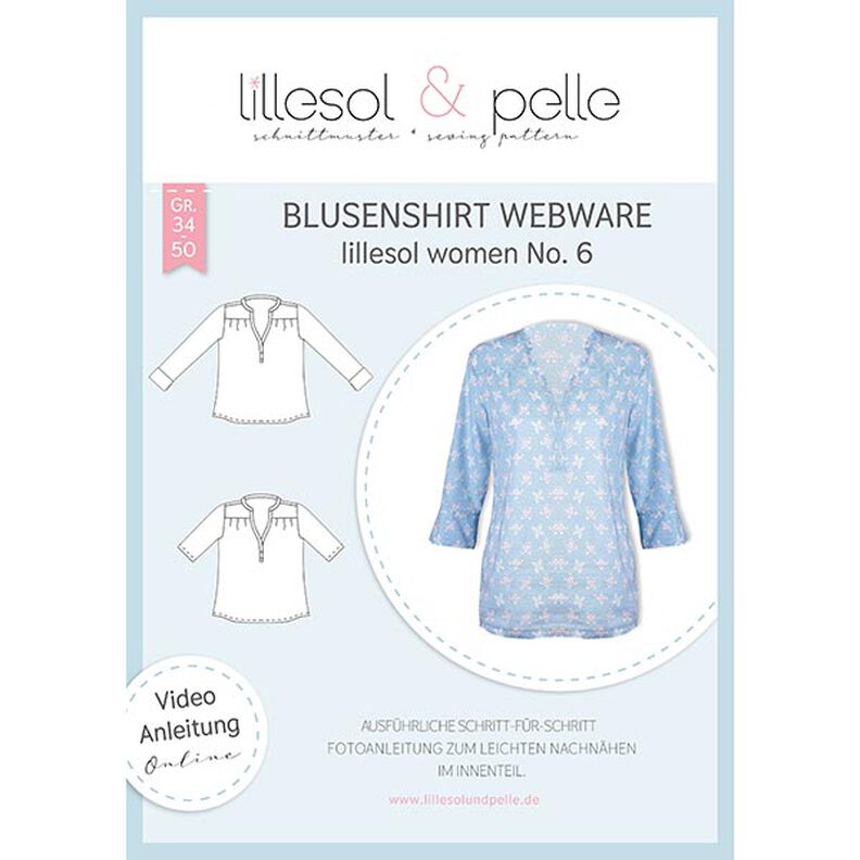 Bluse-T-shirt, vævet stof, Lillesol & Pelle No. 6 | 34 - 50,  image number 1