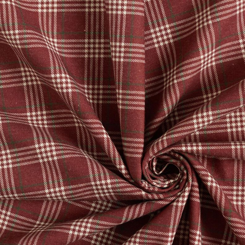 Dekorationsstof Halvpanama klassiske tern – bourgogne-farvet/natur,  image number 3