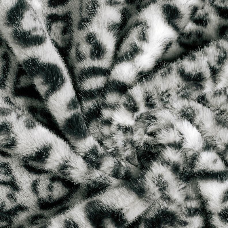 Kunstpels Sneleopard – sølv/antracit,  image number 3