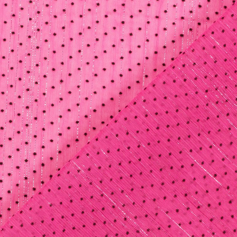 Chiffon glitterstriber og prikker – purpur,  image number 4