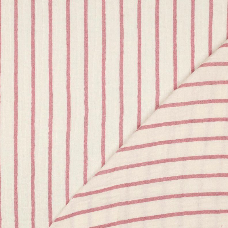 Musselin/Dobbelt-Crincle stof garnfarvede striber  | Poppy Fabrics – pastelviolet/uldhvid,  image number 4