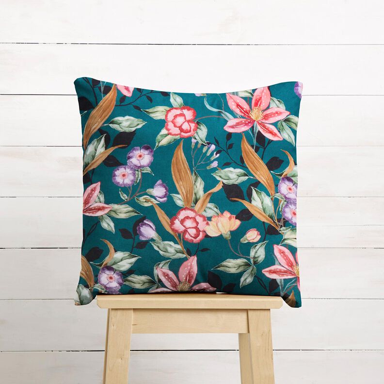 Dekorationsfl&oslash;jl elegante blomster &ndash; petrol/pink,  image number 6