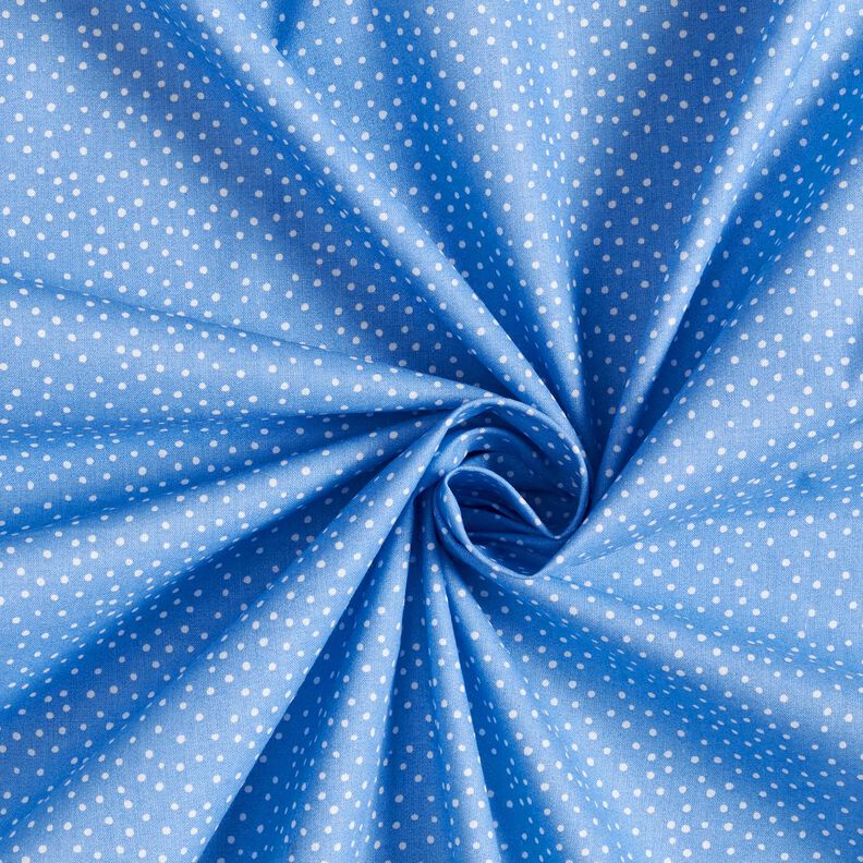Bomuldsstof Cretonne fine prikker – blå,  image number 3