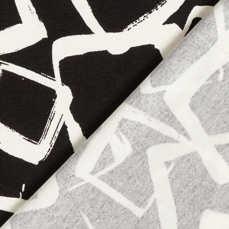 Viskosejersey spredte romber – sort/elfenben,  image number 4