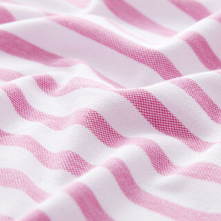 Piqué jersey striber – hvid/pink, 