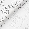 Bomuldspoplin Farvelægningsstof dinoer – hvid/sort,  thumbnail number 4