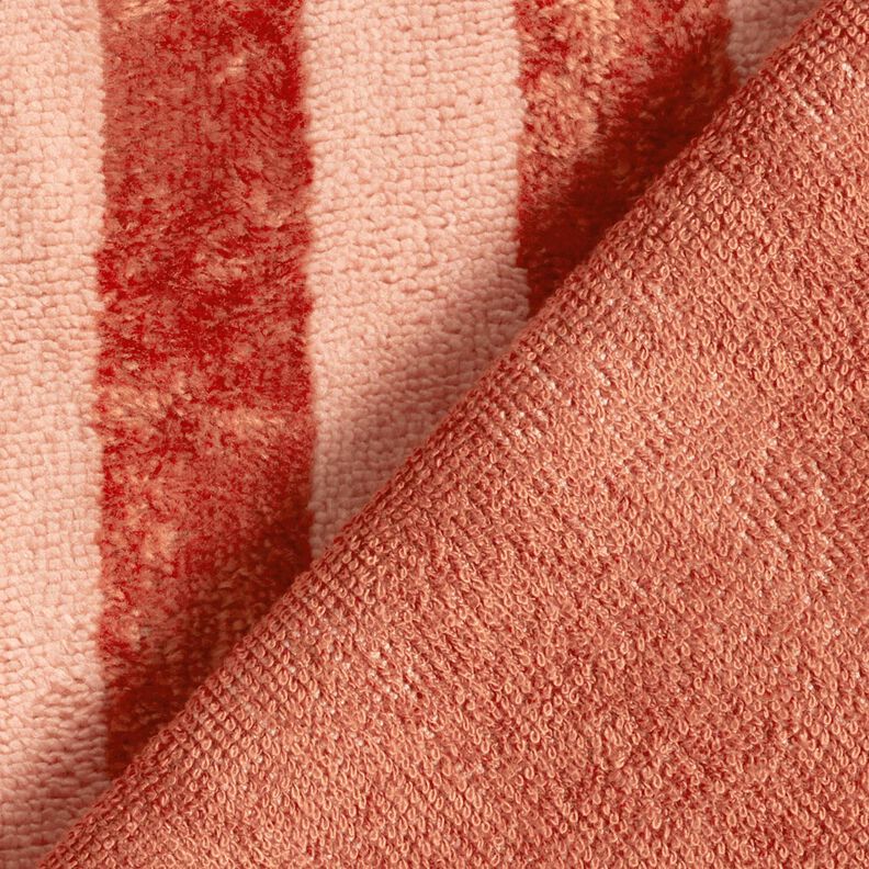 Frottéstof Bambus blokstriber – rød/hummerfarvet,  image number 5