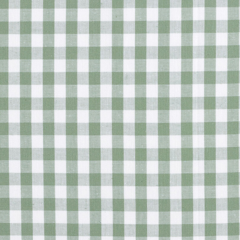 Bomuldsstof Vichy tern 1 cm – salvie/hvid,  image number 1