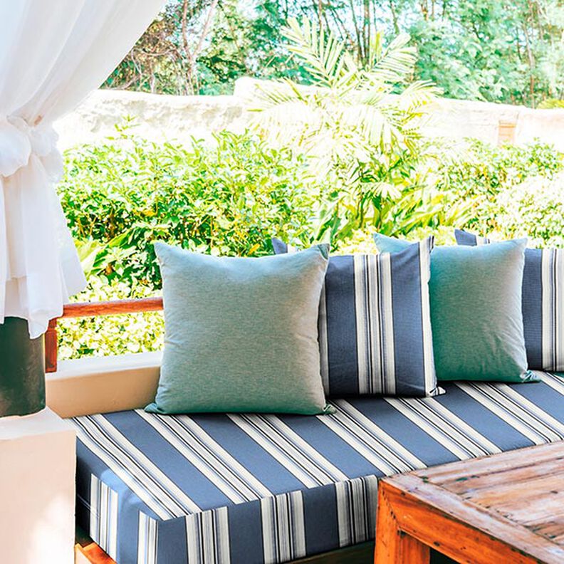 Markisestof brede og smalle striber – jeansblå/hvid,  image number 7