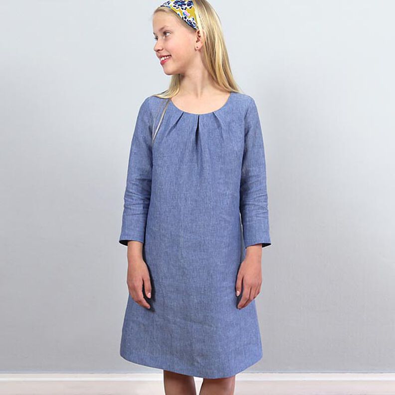 AMELAND kjole med læg ved halsudskæringen | Studio klippeklar | 86-152,  image number 4
