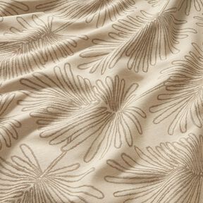 Dekorationsstof Jacquard bladkonturer – natur, 
