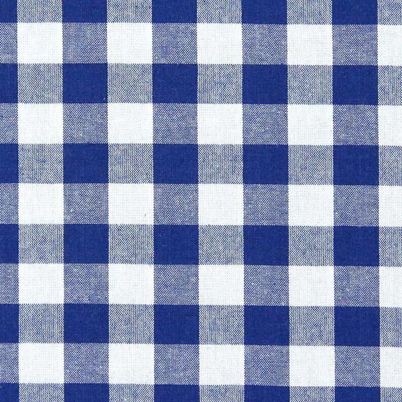 Bomuldsstof Vichy tern 1,7 cm – kongeblå/hvid,  image number 1