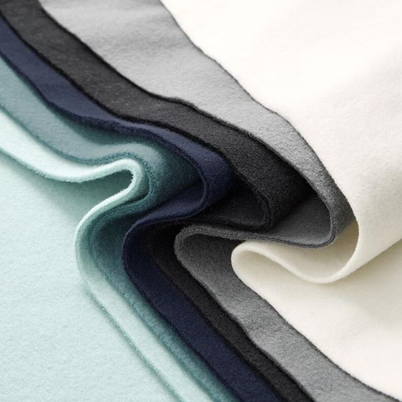 Bomuldsfleece Ensfarvet – stålblå,  image number 6