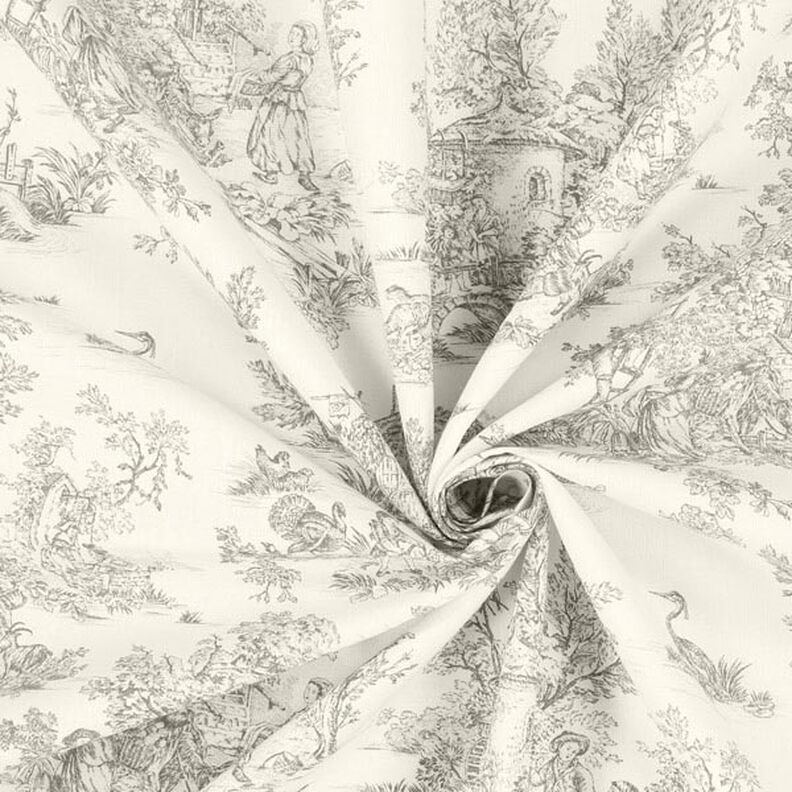 Bomuldsstof Mini Pastorale 280 cm – grå,  image number 2