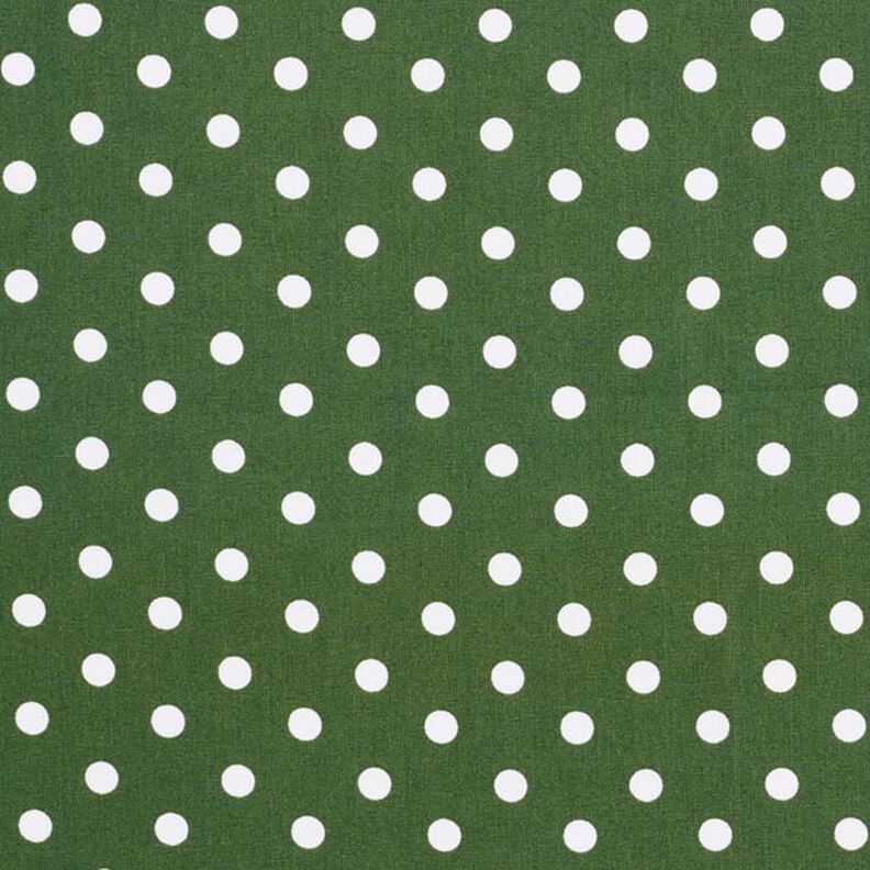 Bomuldspoplin store prikker – mørkegrøn/hvid,  image number 1