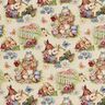 Dekorationsstof Gobelin Påskeharer i haven – lysebeige/bær,  thumbnail number 1