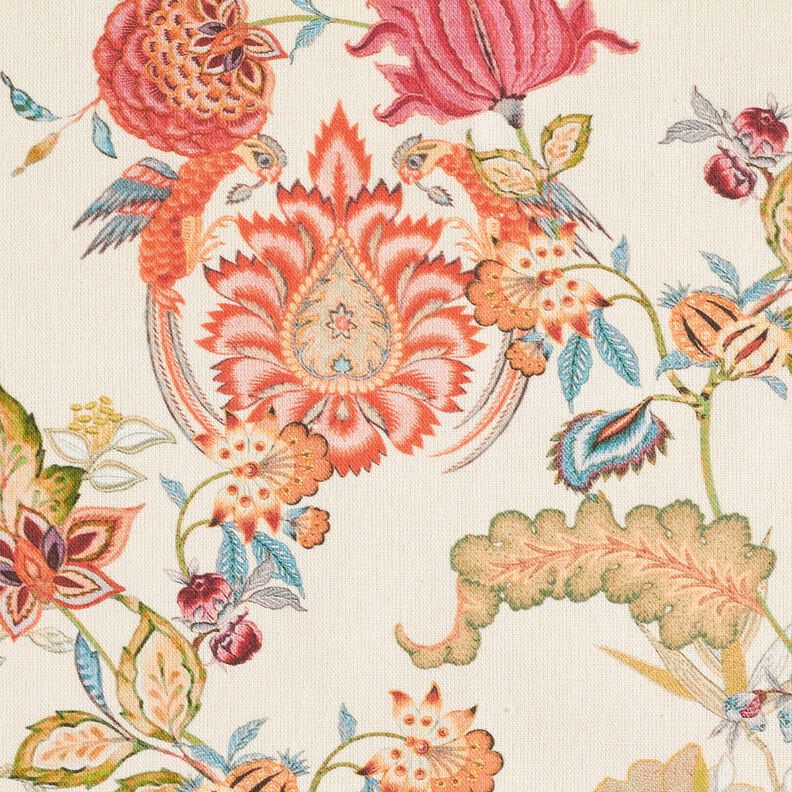 Dekorationsstof Canvas abstrakte dahliaer &ndash; creme/malve,  image number 5