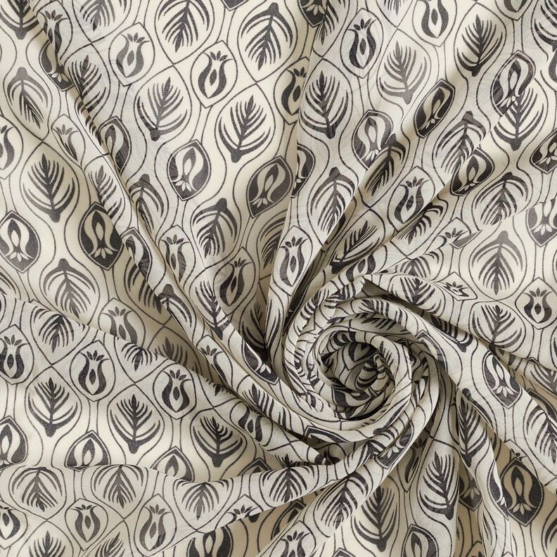 Chiffon art deco-mønster – sort/hvid,  image number 3