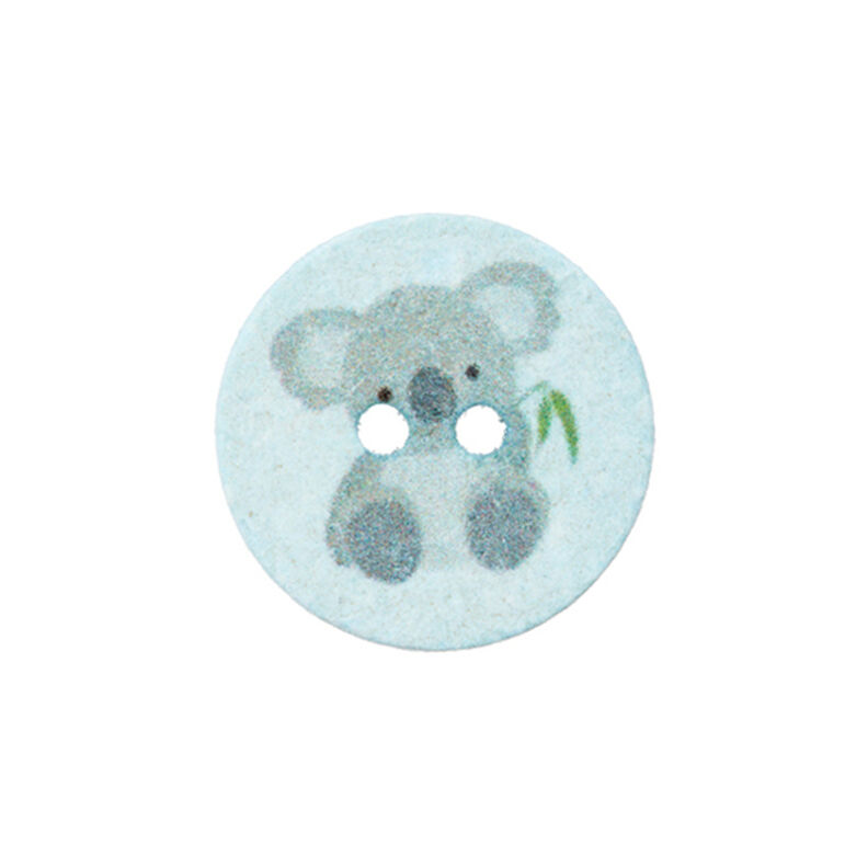 Polyesterknap 2-huls Recycling Koala [Ø18 mm] – babyblue,  image number 1