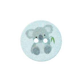 Polyesterknap 2-huls Recycling Koala [Ø18 mm] – babyblue, 