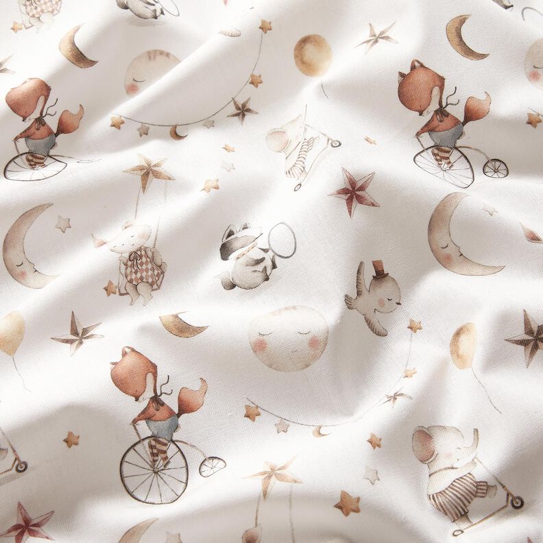 Bomuldspoplin Dyr i drømmeland Digitaltryk – uldhvid,  image number 2