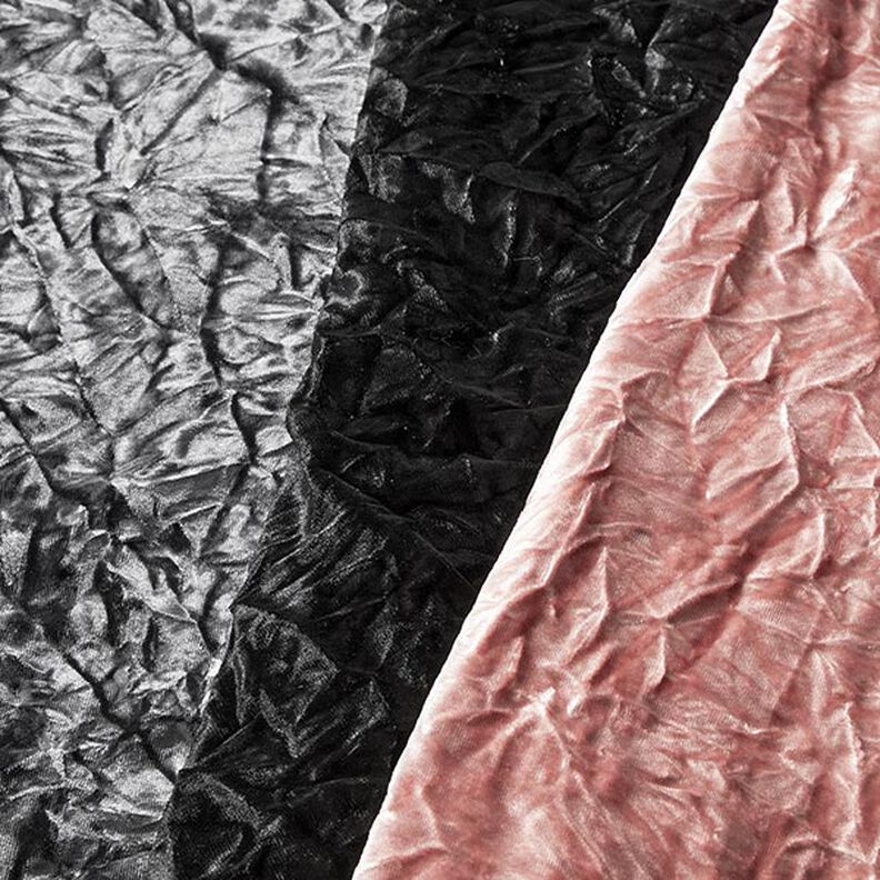 Crashed stretch-fløjl – gammelrosa,  image number 5