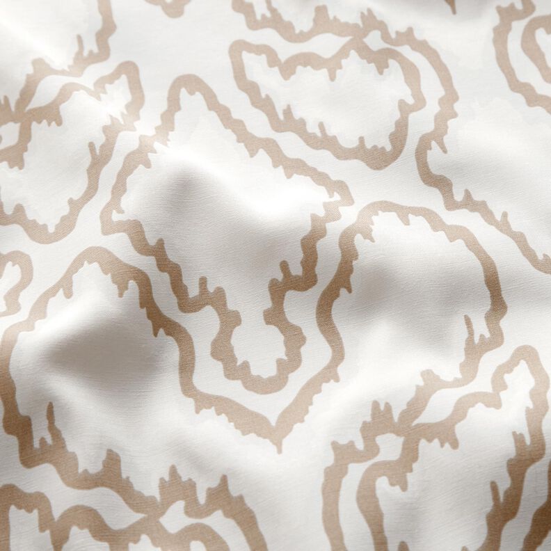 bomuldsstof med slangelinjer &ndash; beige/m&oslash;rkebeige,  image number 2